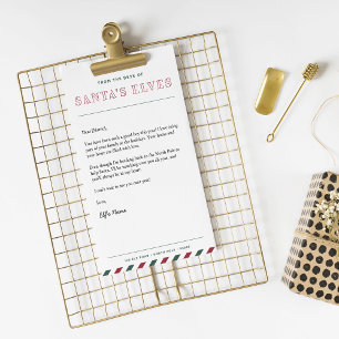 From the Desk of Santa's Elves Christmas Letter