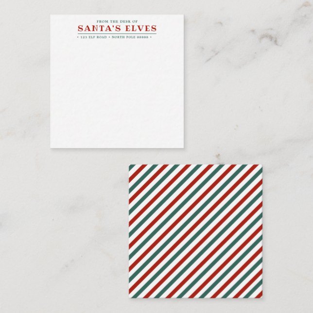 From the Desk of Santa's Elves Mini Note Card (Front/Back)