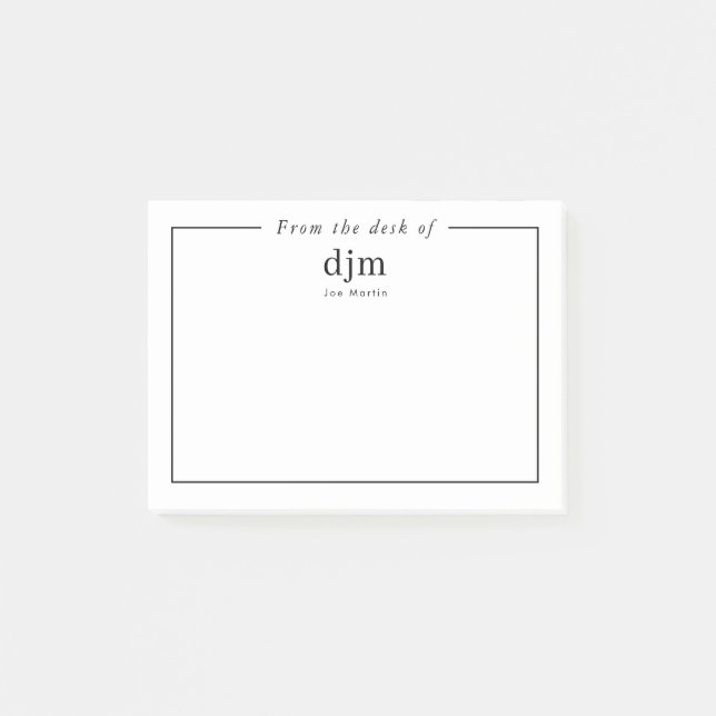 From The Desk Of Simple Minimalist Business Notes (Front)