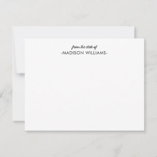 From the desk of Simple Modern Black Script Note C Card