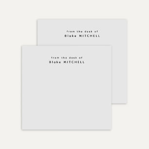 From The Desk of Simple Monogram Grey Post-it Notes