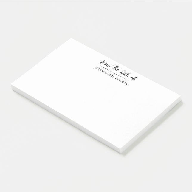 From The Desk Of Simple Script Personalised Name Post-it Notes (Angled)