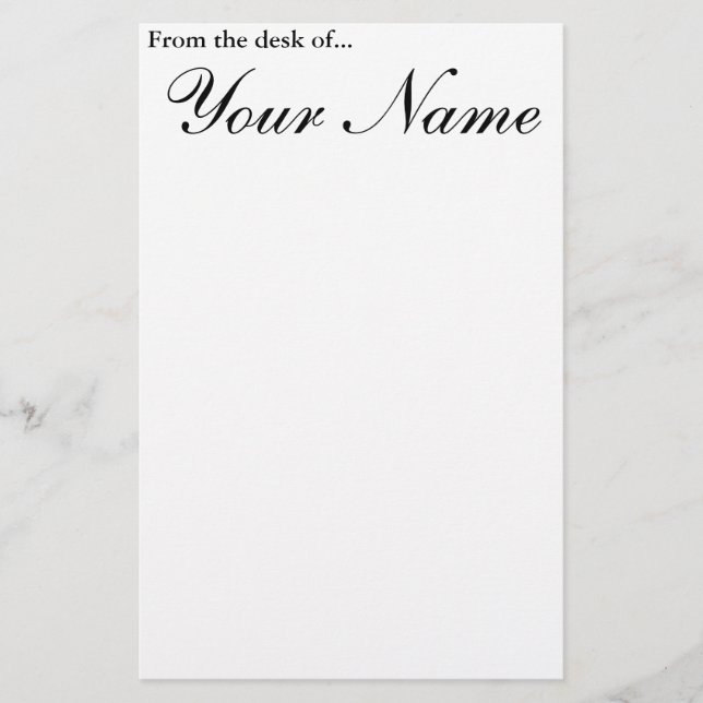 From the desk of... stationery (Front)
