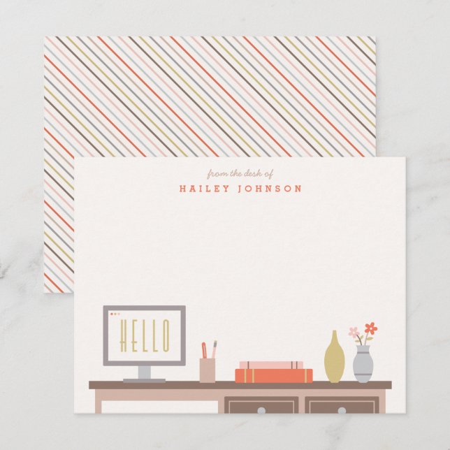 From the Desk of Stationery - Tomato Invitation (Front/Back)