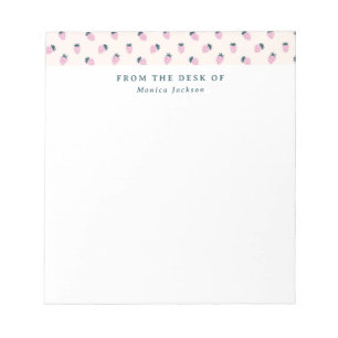 From the desk of strawberry pattern Tearaway Notepad