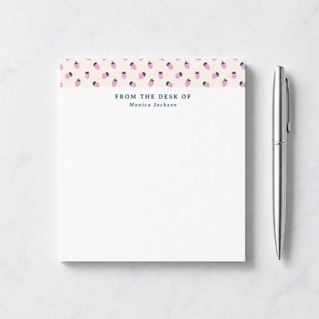 From the desk of strawberry pattern Tearaway Notepad (Creator Uploaded)