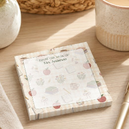 From The Desk of Teacher Gingham Watercolor Post-it Notes