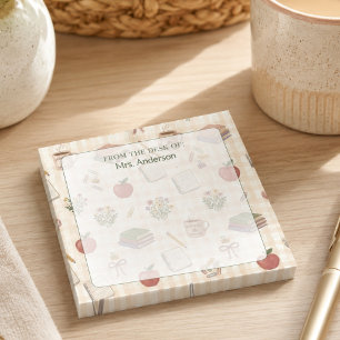 From The Desk of Teacher Gingham Watercolor  Post-it Notes