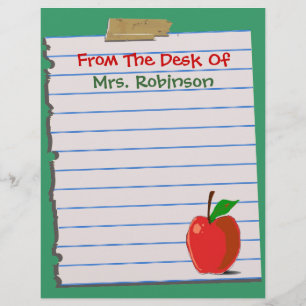 From The Desk Of...Teacher Letterhead Stationery