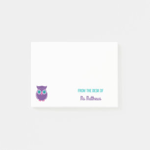 From The Desk Of Teacher Owl Personalised Post-it Notes
