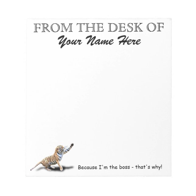 FROM THE DESK OF THE BOSS NOTEPAD (Front)