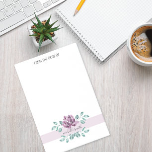 From the Desk of Watercolor Floral Monogram  Post-it Notes