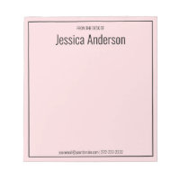 From the Desk of Your Name Pale Pink & Black Text