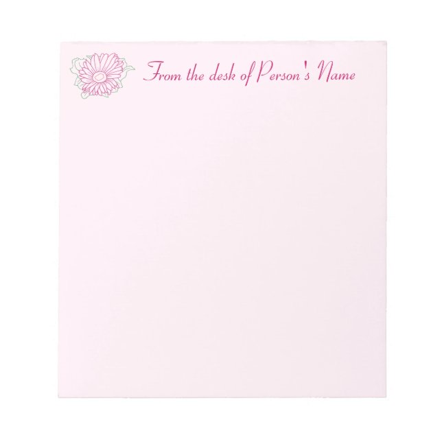 From the desk Personalised Fuchsia Flower Notepads (Front)