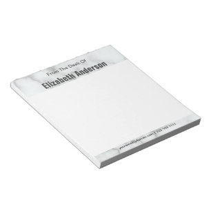 From the Desk Template Elegant Faux White Marble  Notepad