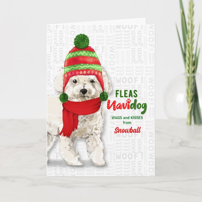 from the Dog Bichon Frise Dog Christmas Holiday Card (Front)