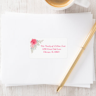 From the Family Elegant Floral Funeral Address Label