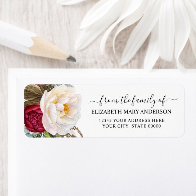 From the Family Funeral Memorial Red White Floral (Insitu)