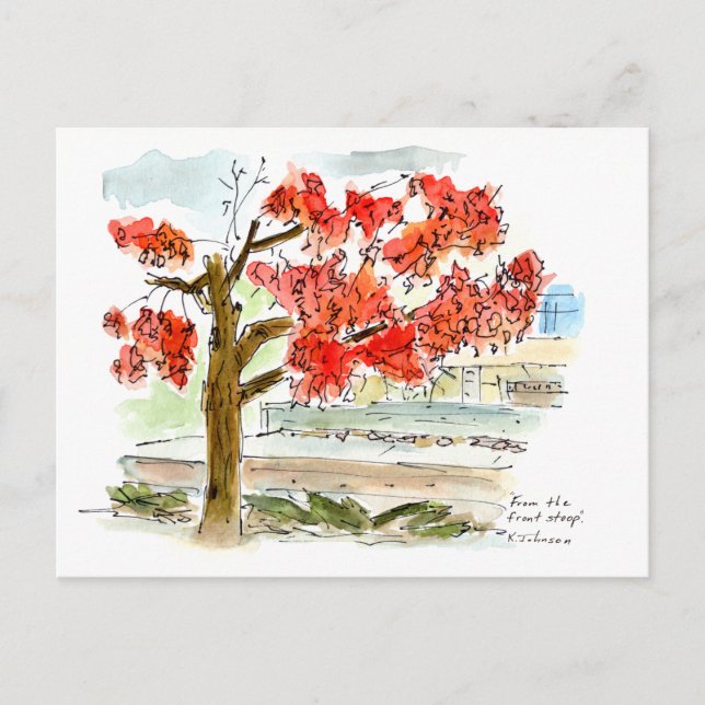 From the Front Stoop Watercolor Postcard (Front)