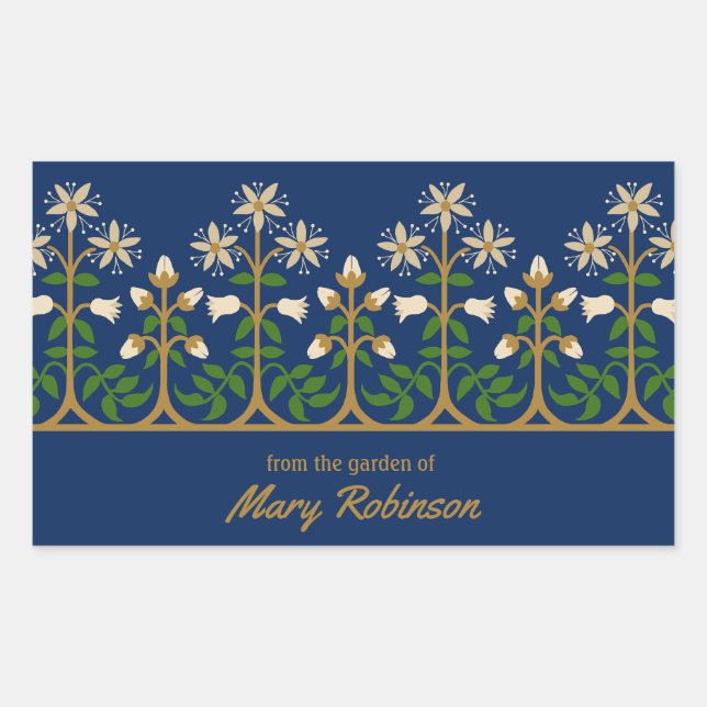 From the garden Art nouveau CC0260 Augustus Pugin Rectangular Sticker (Front)