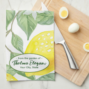 From the Garden of Personalised Lemon Kitchen Tea Towel
