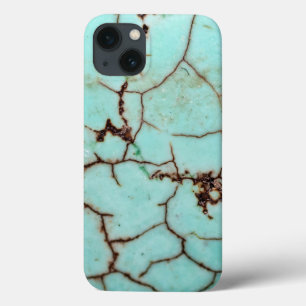 From the Gemstone Series - Turquoise Cracked iPhone 13 Case