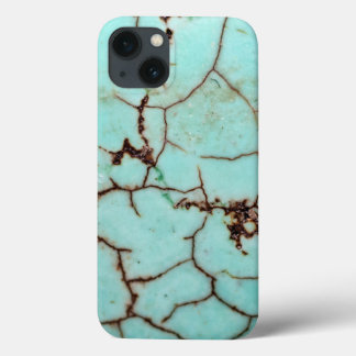 From the Gemstone Series - Turquoise Cracked iPhone 13 Case