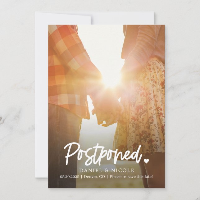 From The Heart Editable Colour Save The Date Card (Front)