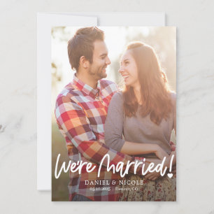 From The Heart Editable Colour Wedding Announcemen Thank You Card