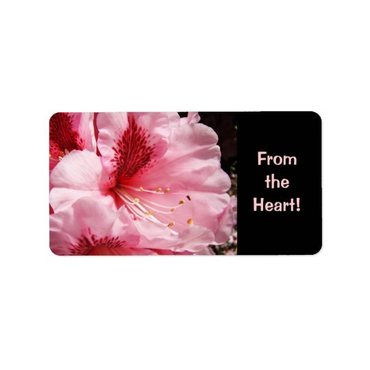 From the Heart! label stickers Pink Rhodies Flower Address Label