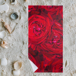 From the heart - red roses for YOU!  Beach Towel