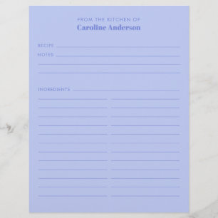 From The Kitchen Cute Purple Recipe Custom Name Flyer