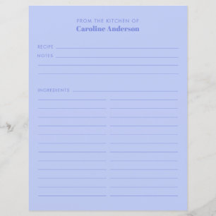 From The Kitchen Cute Purple Recipe Insert