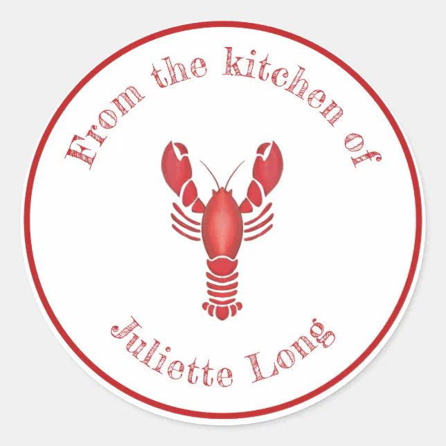 From the Kitchen Lobster Bake Potluck Food Classic Round Sticker | Zazzle