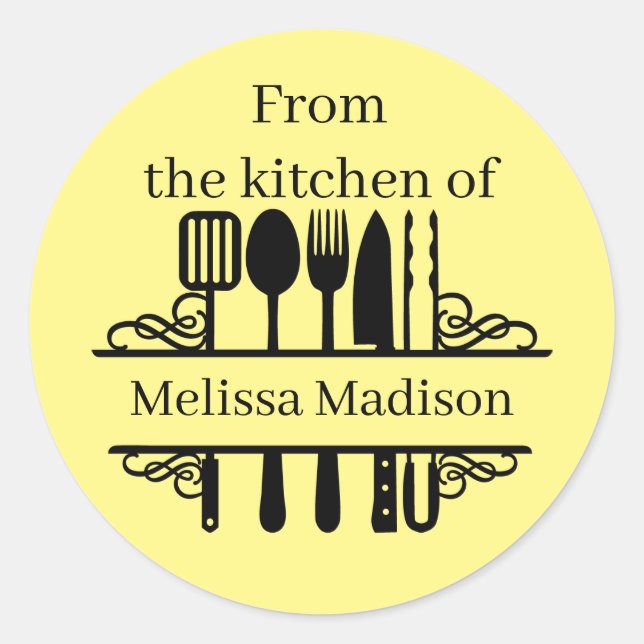 From the kitchen of add name Classic Round Sticker (Front)