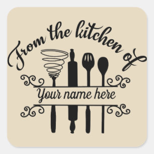 From the kitchen of add name sticker