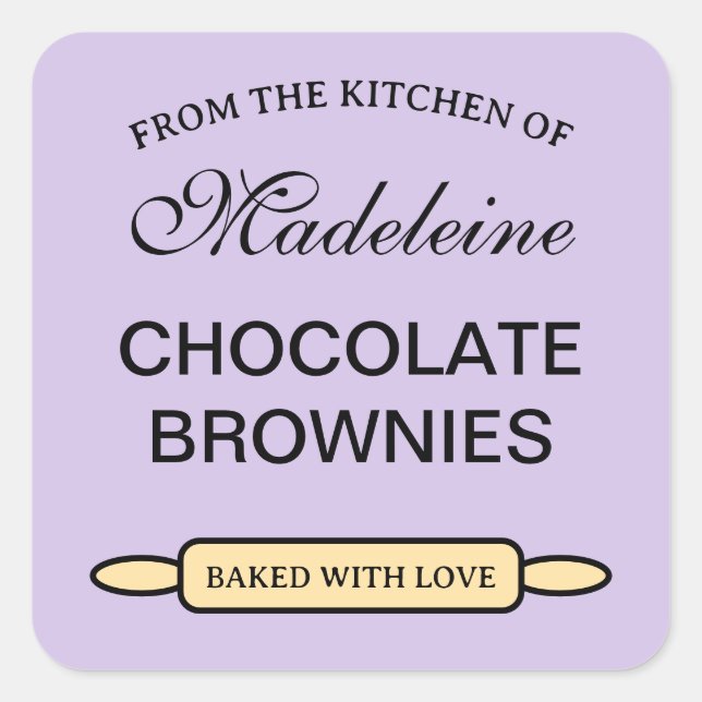 From the kitchen of, baked with love stickers (Front)