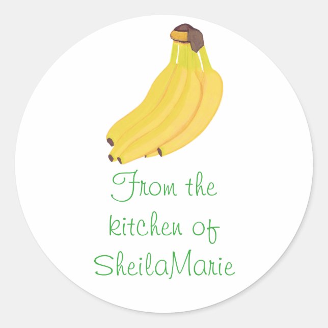From the Kitchen of Banana Lid Stickers (Front)