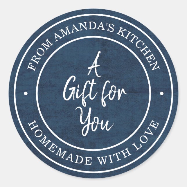 From the Kitchen of Blue Classic Round Sticker (Front)