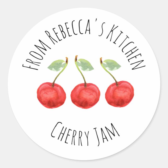 From The Kitchen Of Cherry Jam   Classic Round  Classic Round Sticker (Front)