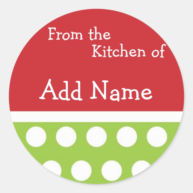 "From the Kitchen of" Christmas Sticker (Front)