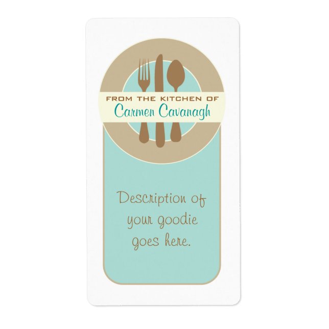 From the Kitchen Of Container Labels (teal) (Front)