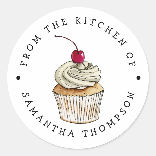 From the Kitchen Of | Cupcake Custom Classic Round Sticker (Front)