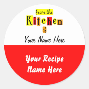 From the Kitchen of Custom Red Yellow Baking Tag