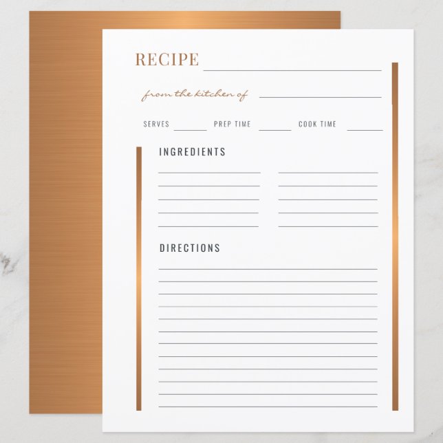 From the kitchen of elegant gold blank recipe (Front/Back)