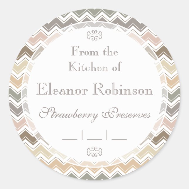 From the Kitchen Of Elegant Homemade Canning Classic Round Sticker (Front)