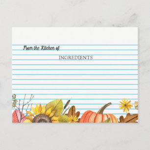 From the Kitchen of Fall Bridal Shower Recipe Card