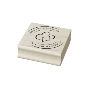 From the Kitchen of - Fluffy Round Chef Hat Rubber Stamp