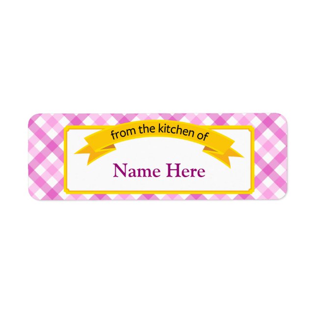 From the Kitchen of Food Label - Pink (Front)