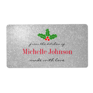 From the kitchen of glittery Christmas food labels